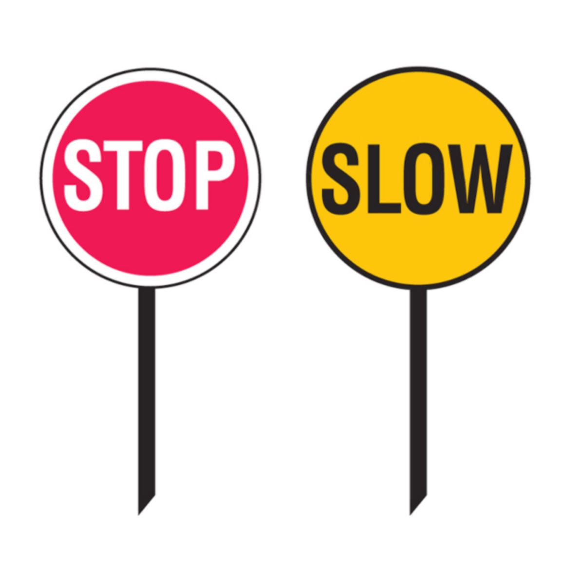 Picture of STOP/SLOW HANDLE SIGN 600MM DIAMETER REFLECTIVE ALUMINIUM