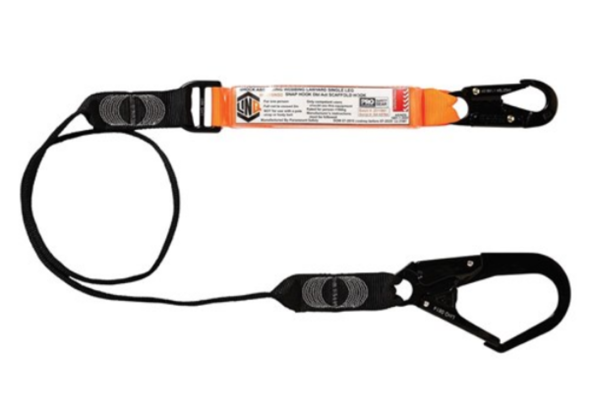 Picture of LINQ ELITE SINGLE LEG SHOCK ABSORBING WEBBING LANYARD WITH HARDWARE SN & SD