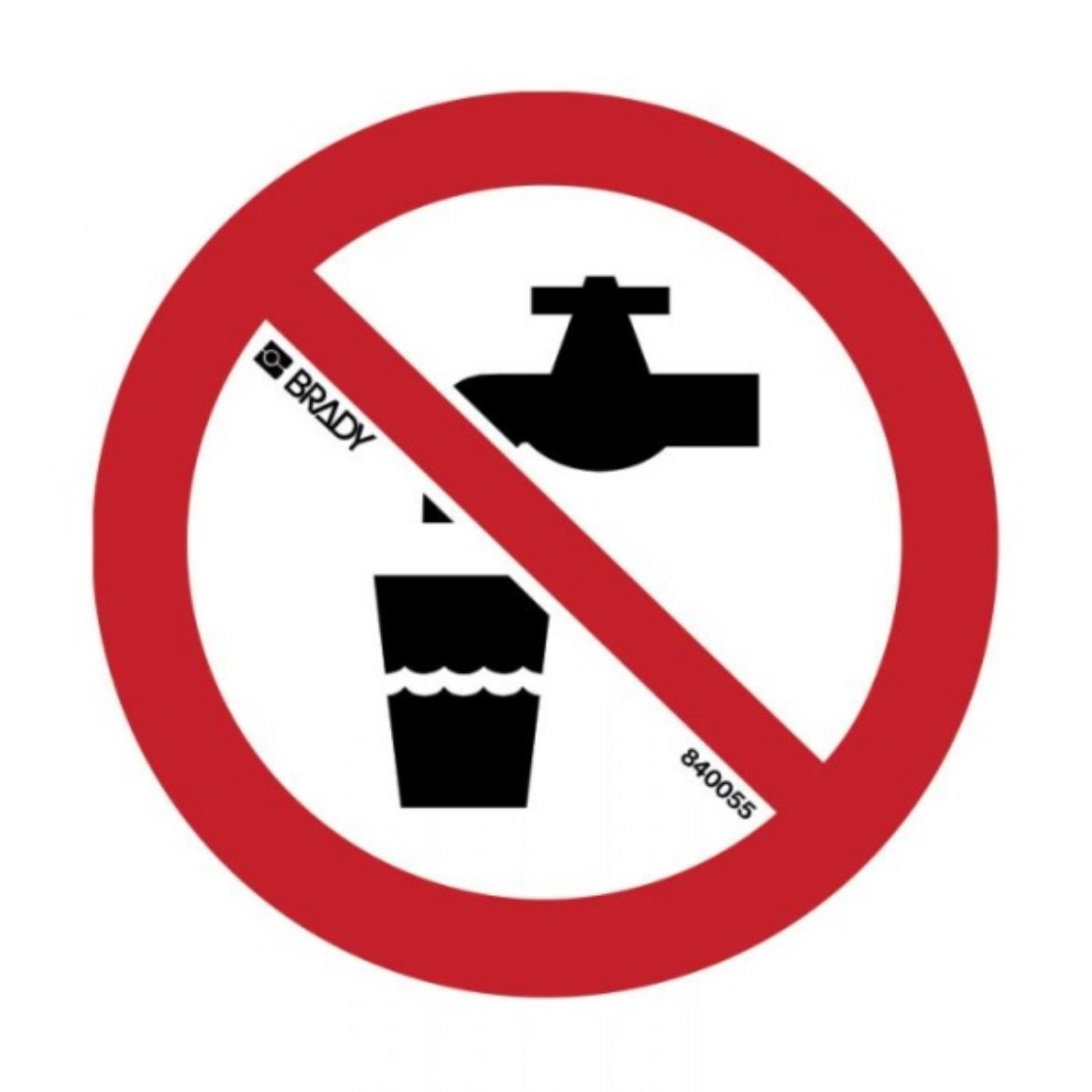 Picture of NO DRINKING PICTO SIGN 100MM DIAMETER - SELF ADHESIVE VINYL