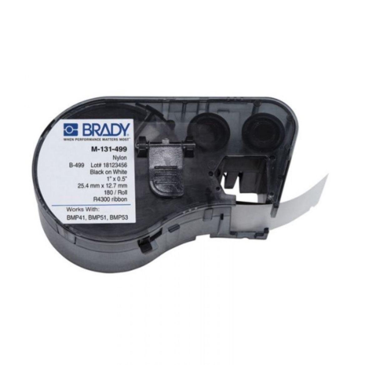 Picture of BMP41 & BMP51 NYLON CLOTH LABELS CARTRIDGE 12.77MM(H)  X 25.4MM(L) - FOR CENTRIFUGE & PCR TUBE LABELS FOR LAB ID.