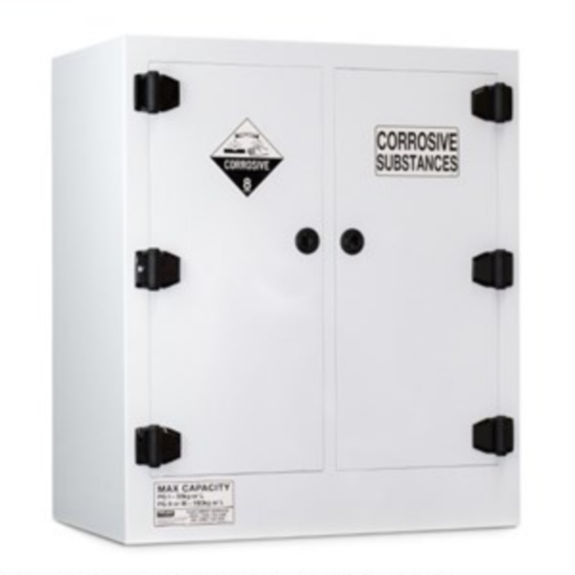 Picture of PRATT WHITE POLY CORROSIVE CABINET  160LTR. 2 DOOR, 4 SHELF