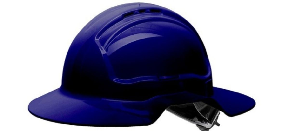 Picture of BLUE BROAD BRIM VENTED HARD HAT – RATCHET