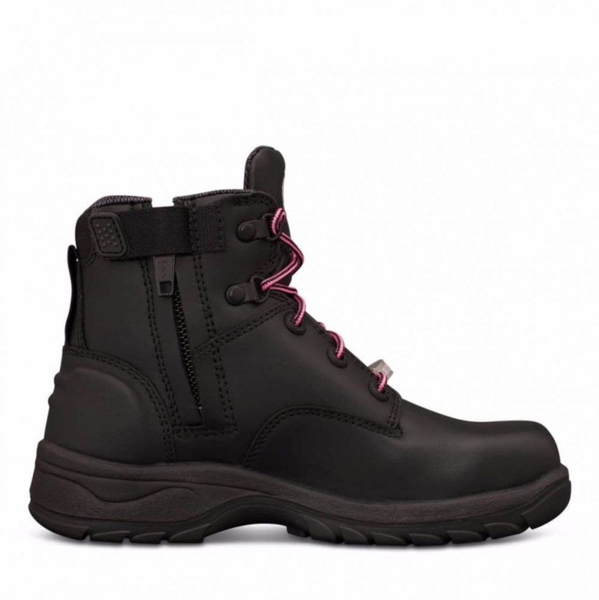 Picture of ANKLE HEIGHT ZIP SIDE LACE UP BOOT, WATER RESISTANT FULL GRAIN LEATHER,
PADDED COLLAR, COOLSTEP LINING.