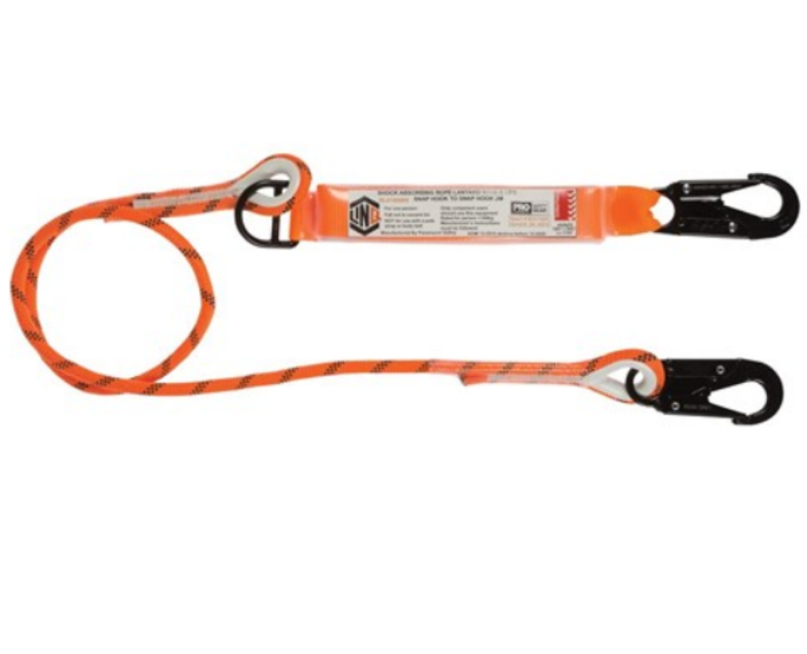 Picture of LINQ SINGLE LEG KERNMANTLE 2M SHOCK ABSORB ROPE LANYARD WITH HARDWARE SN X2