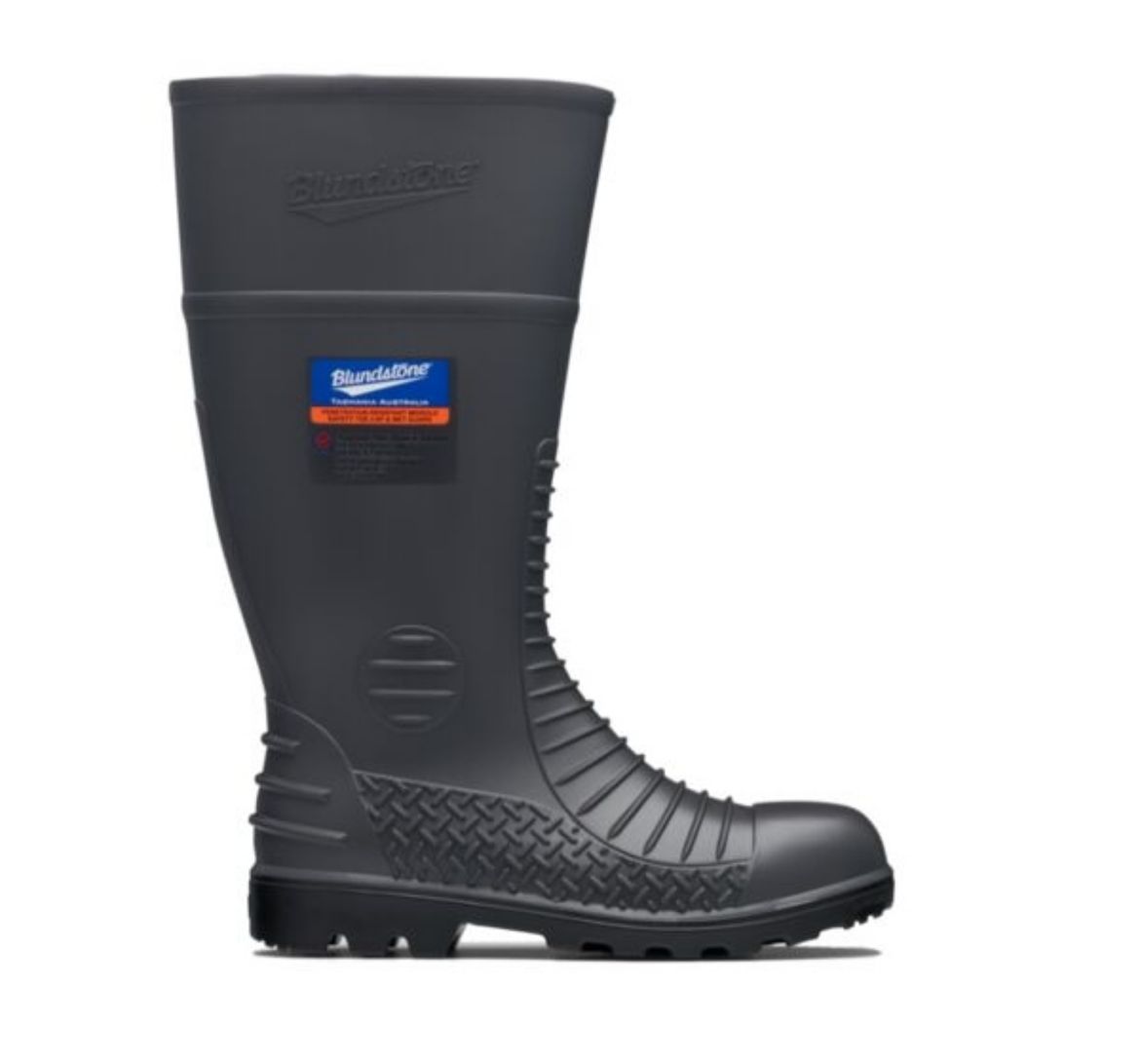 Picture of GREY COMFORT ARCH STEEL TOE AND MIDSOLE SAFETY GUMBOOT WITH METATARSAL GUARD INCORPORATING MOULDED XRD® TECHNOLOGY.  AVAILABLE IN SIZES 4 - 14