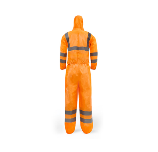 Picture of COVERALL TRIDENT® MICROPOROUS HST TYPE 5 / TYPE 6 ORANGE + REFLECTIVE TAPE. AVAILABLE IN SIZES S - 4XL