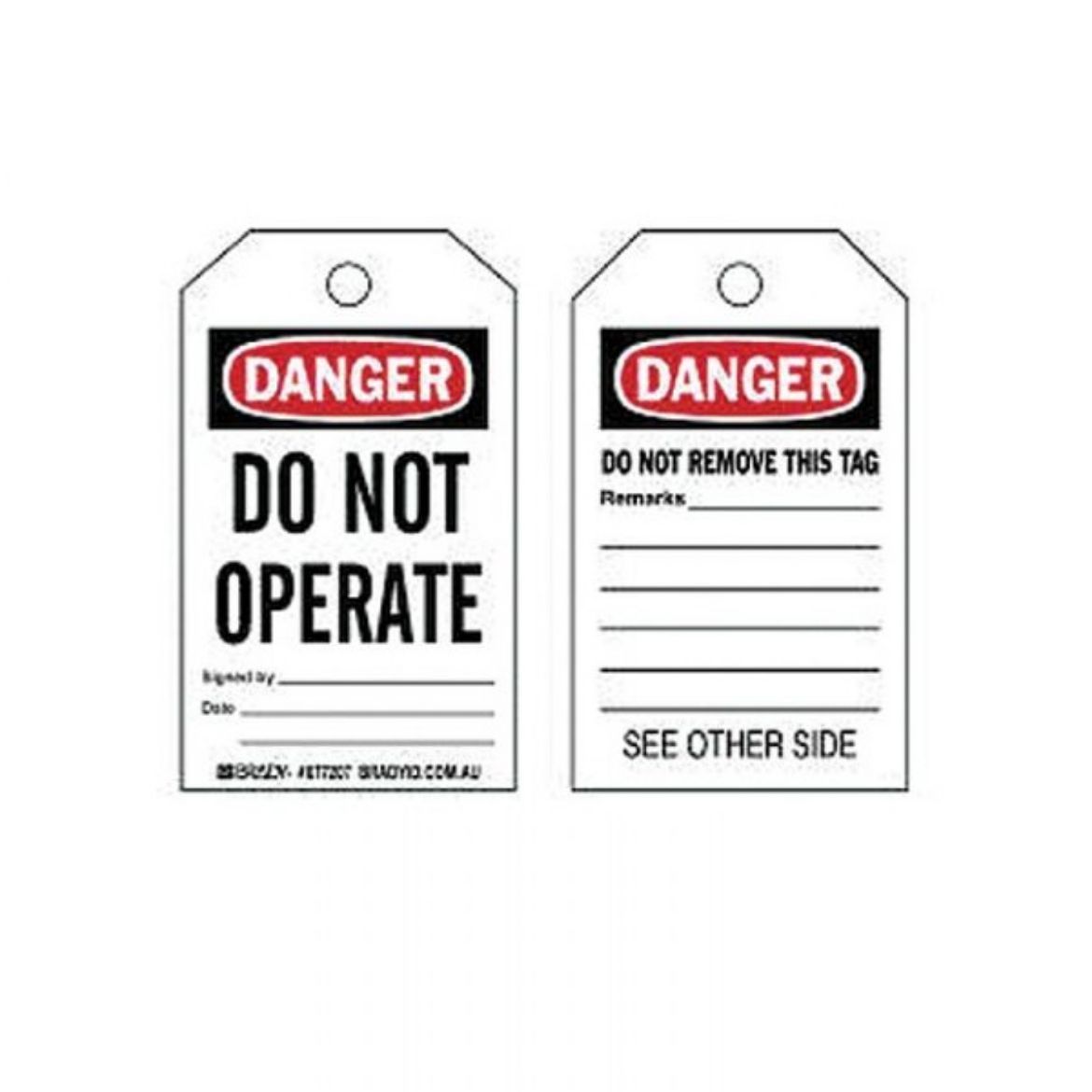 Picture of DANGER DO NOT OPERATE TOUGHWASH LOCKOUT TAG