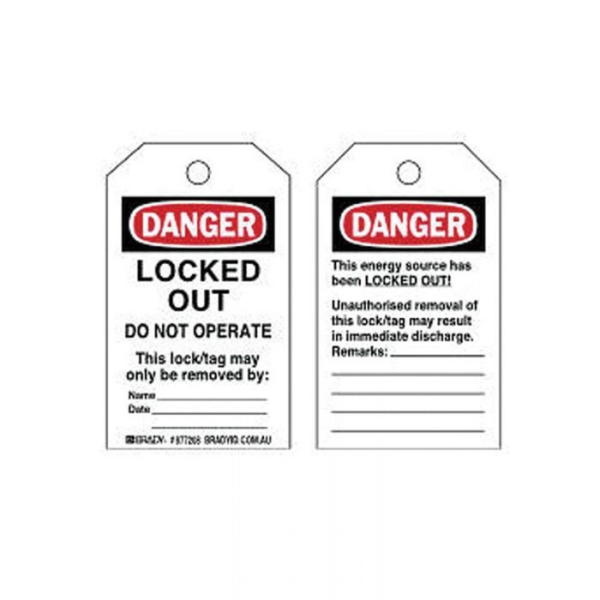 Picture of B869 TOUGHWASH TAG - DANGER LOCKED OUT