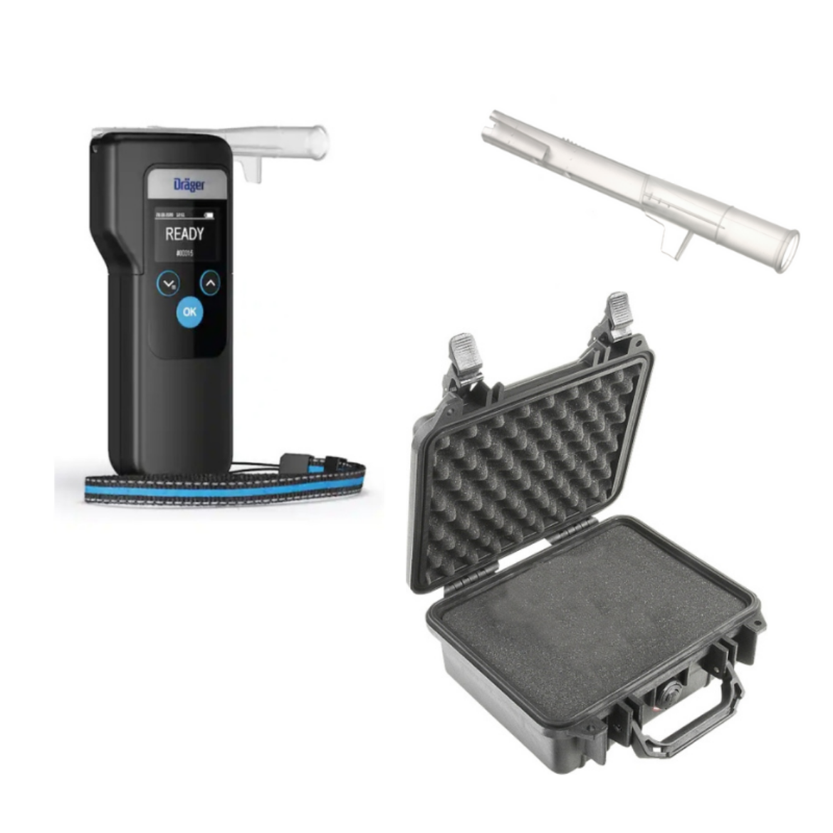 Picture of DRAEGER ALCOTEST 6000 + 100 x MOUTHPIECES + PELICAN 1200 STORAGE CASE